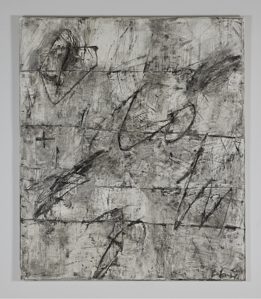 Laszlo Lakner || Artaud 2000 Öl auf Leinwand dunkle Grautöne
